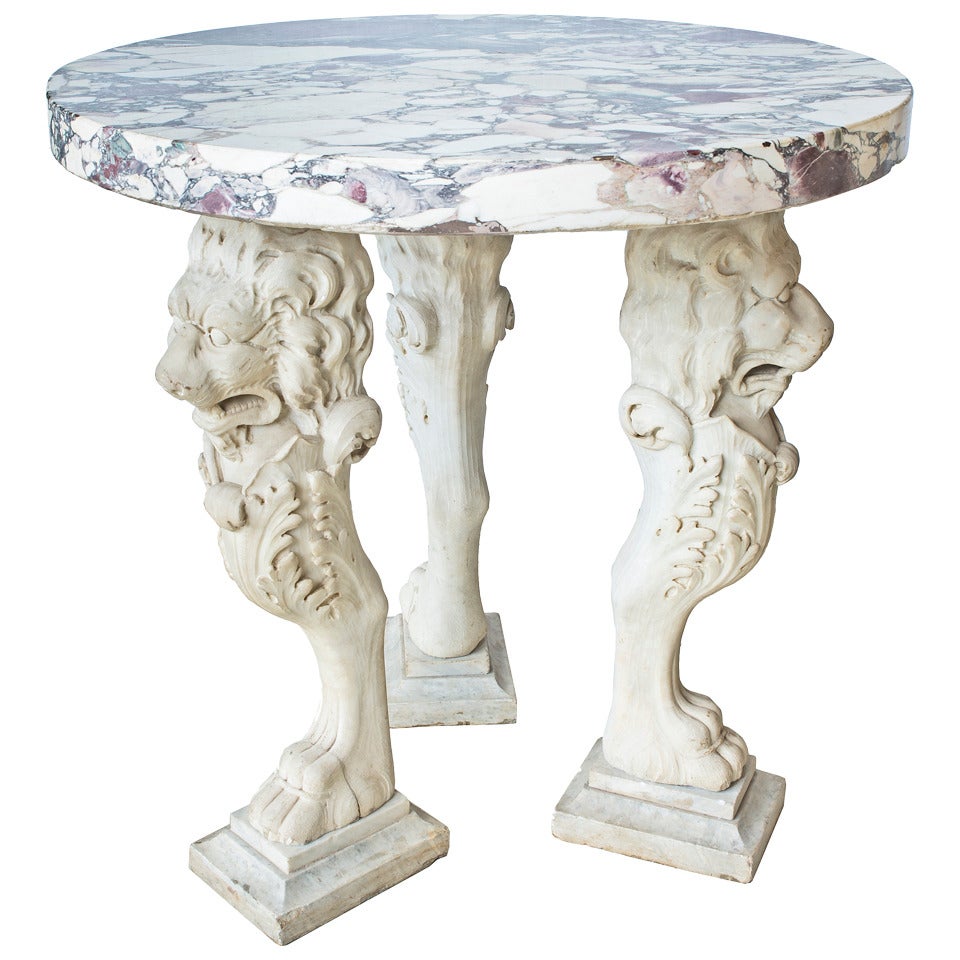 Italian Romanesque Grand Tour Marble Tripod Table c.1800