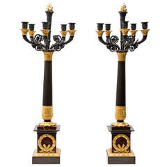 Pair of Large French Napoleon III Bronze 
Ormolu Candelabra c.1880