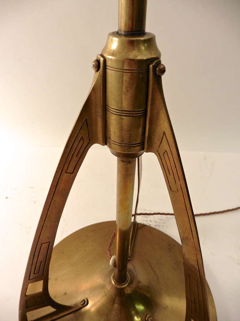20th Century French Art Nouveau Brass Lamp in the Form of a Rocket, circa 1910