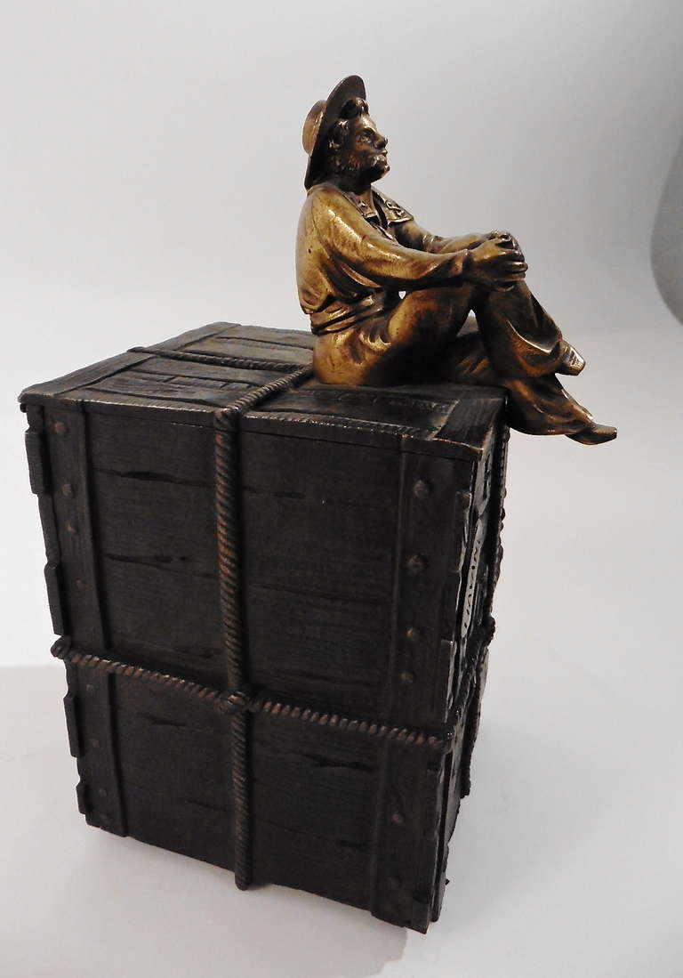 Vienna Bronze Novelty Cigar Box, circa 1910