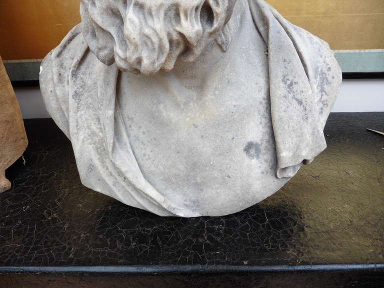 English Early 19th Century Marble Bust, Engraved Euripidies 5
