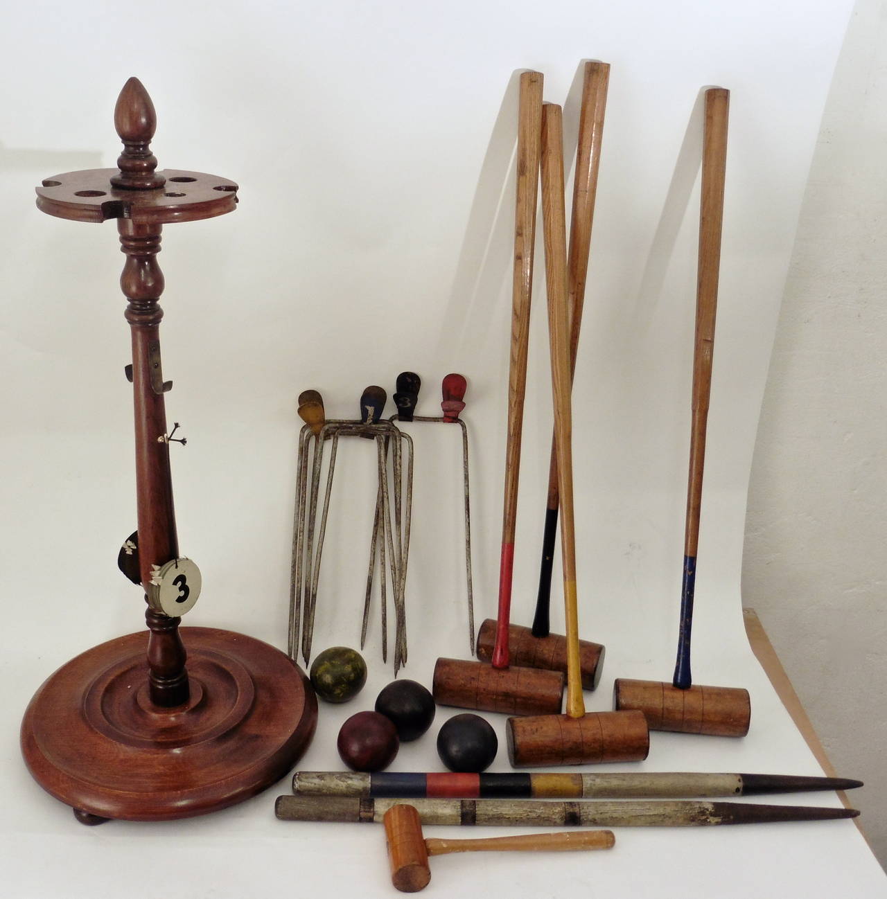 Vintage Four Player Oak Croquet Set, 20th Century For Sale at 1stdibs