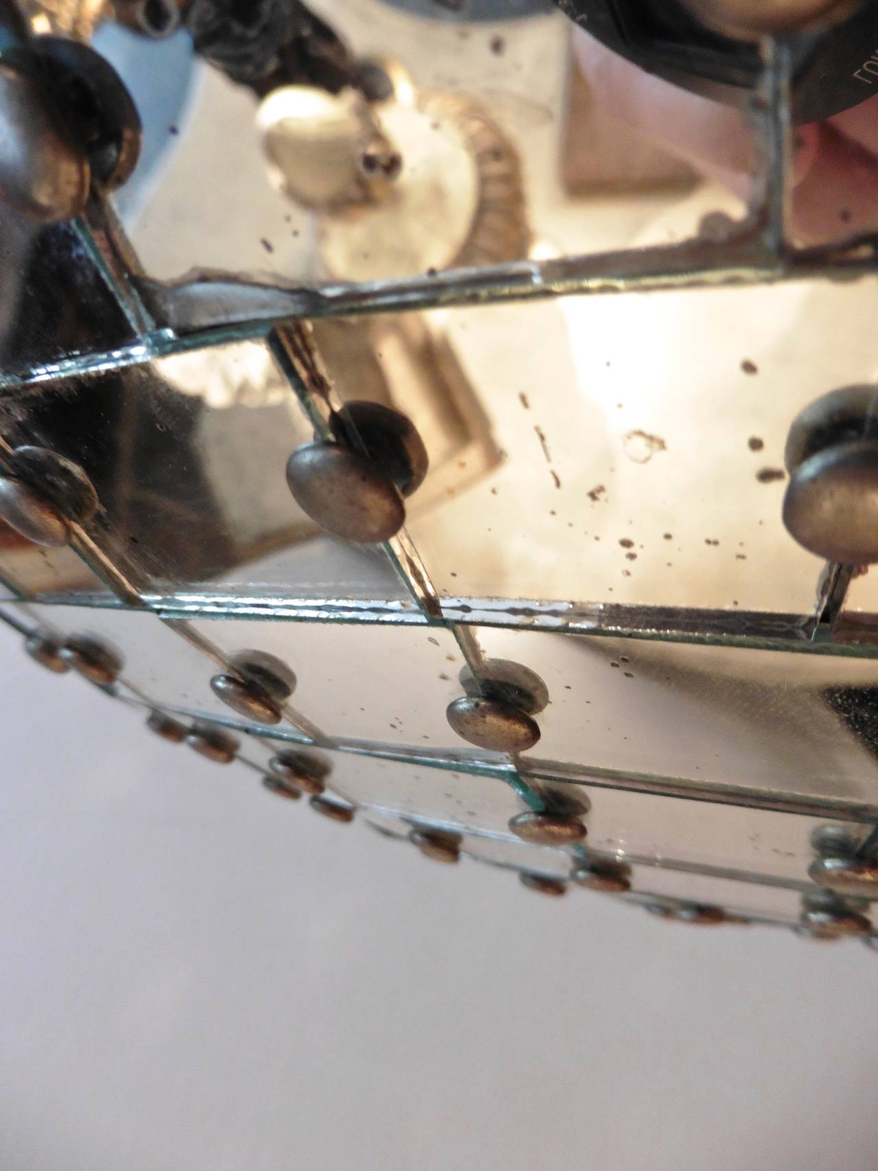 English Mirrored "Ballroom" Ceiling Fixture, circa 1950 at 1stDibs