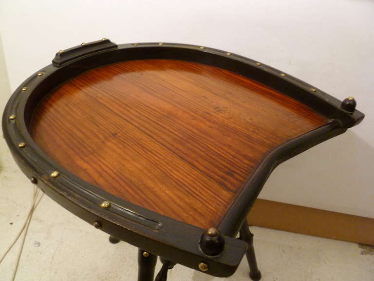 Quirky Edwardian Pine and Ebonized Horse Shoe Table In Good Condition In London, GB