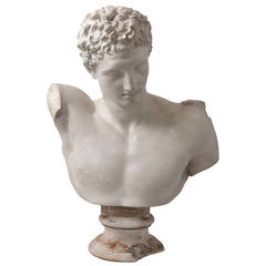 German Plaster Bust of Hermes by Gebruder Micheli, 19th Century