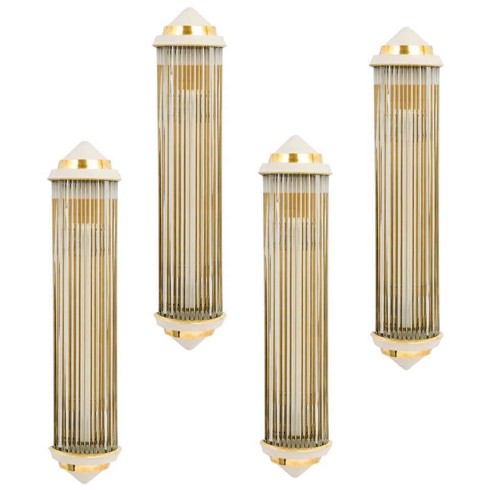 Set of Four English Art Deco, Odeon Style Wall Lights