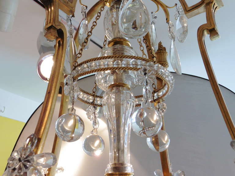 French Gilt Bronze and Crystal, Neoclassical Eight Light Chandelier In Good Condition In London, GB