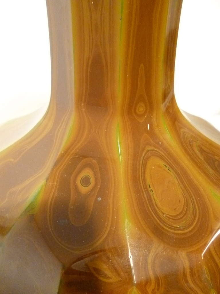 Czech Large and Rare Bohemian Facet Cut Lithyalin Glass Baluster Vase ca.1860