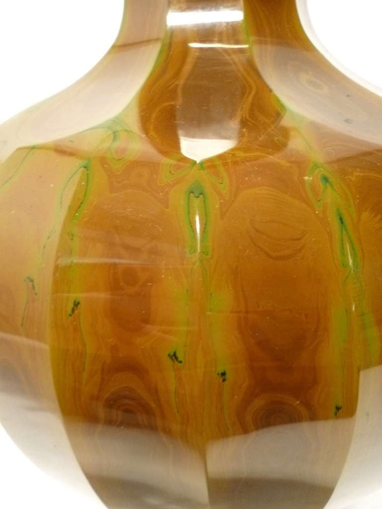 Large and Rare Bohemian Facet Cut Lithyalin Glass Baluster Vase ca.1860 In Good Condition In London, GB