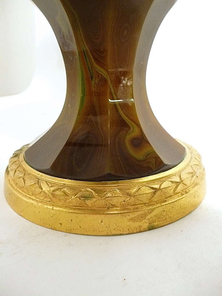 Large and Rare Bohemian Facet Cut Lithyalin Glass Baluster Vase ca.1860 1