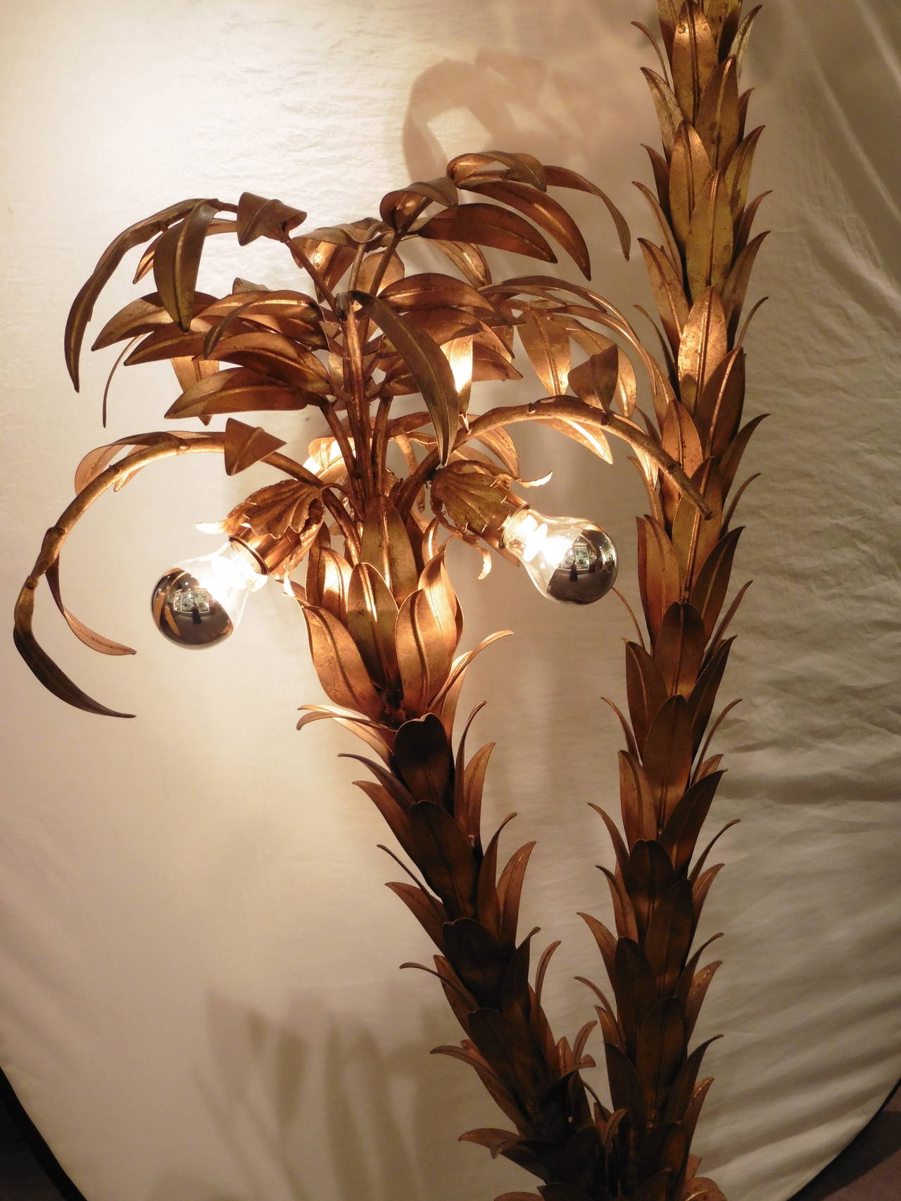20th Century Gilt Palm Tree Light Designed by Hans Kögl, Germany, circa 1960 For Sale