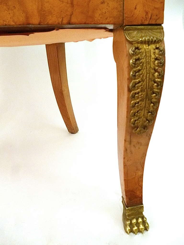 French Charles X Burr Elm Desk Chair - attributed to JJ Werner c1830 1