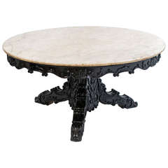 Anglo-Indian Ebonized Rosewood Centre Table, circa 1850
