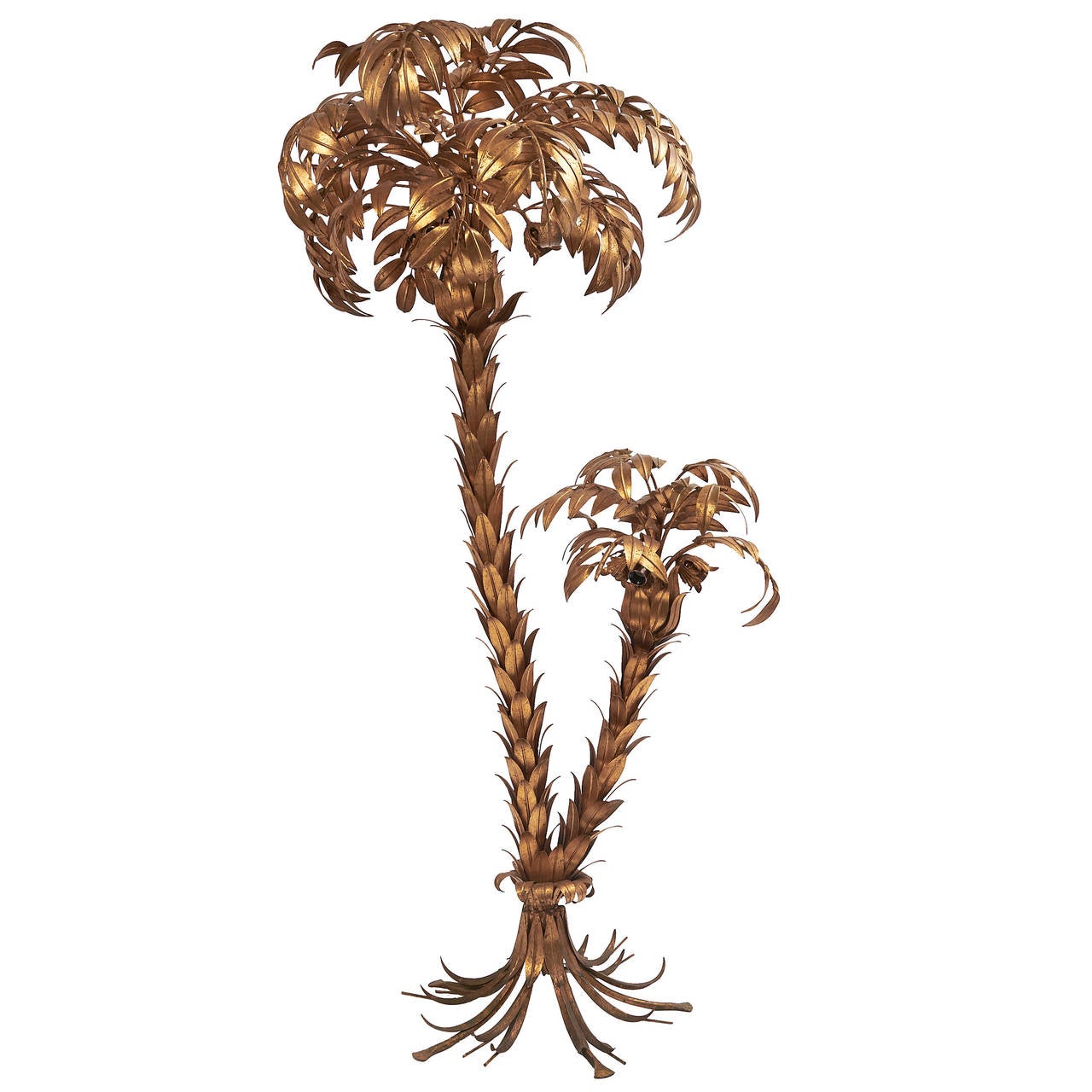 Gilt Palm Tree Light Designed by Hans Kögl, Germany, circa 1960 For Sale