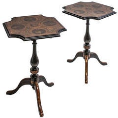 Pair of Early Victorian Neo Classical Side Tables with Etruscan Motifs  c.1850