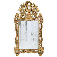French Louis XVI Carved Giltwood Mirror, circa 1790