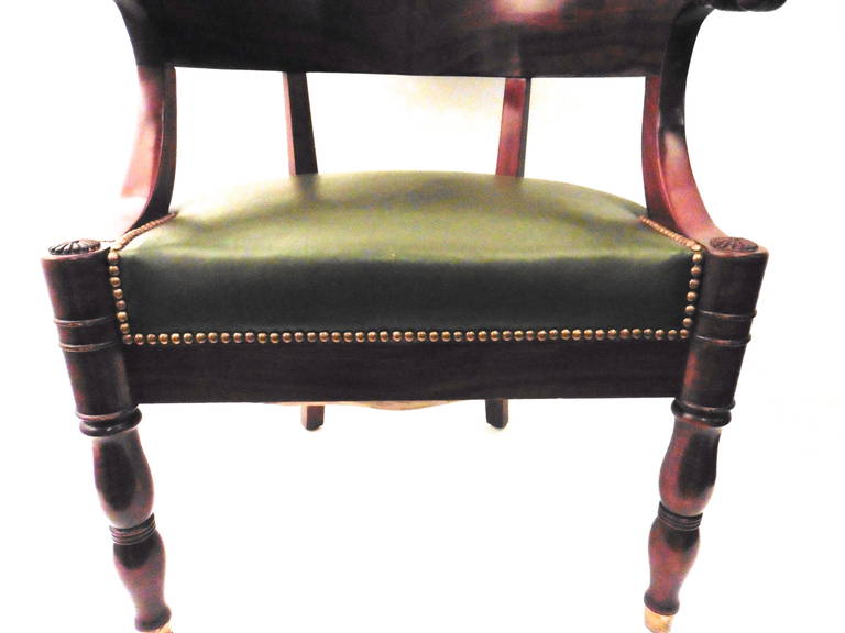 French Empire Style Mahogany Tub Desk Chair, circa 1880 1