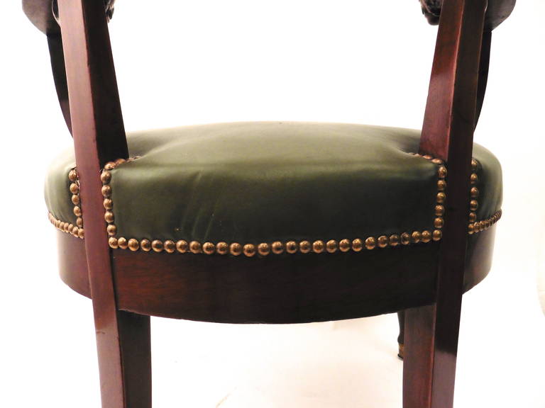 French Empire Style Mahogany Tub Desk Chair, circa 1880 5