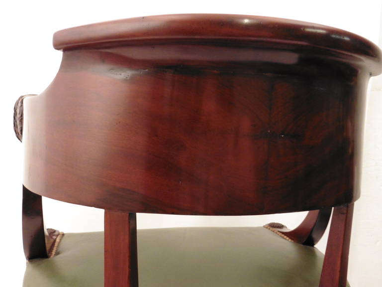 French Empire Style Mahogany Tub Desk Chair, circa 1880 6