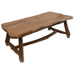 French "Organic Form" Carved Ash Dining Table, circa 1950
