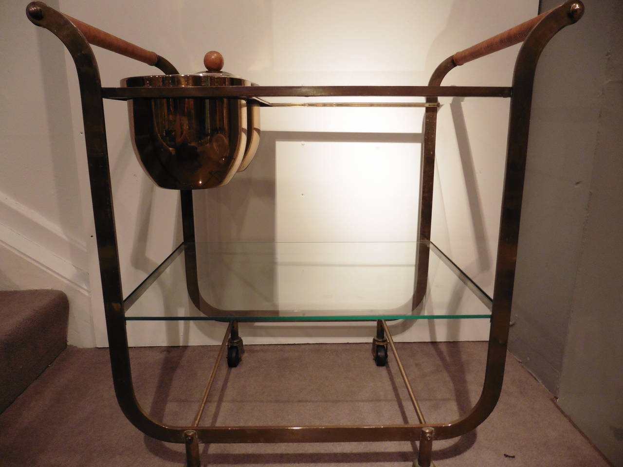 American Bronze Drinks Trolley with Thermos Ice Buckets, circa 1940 2