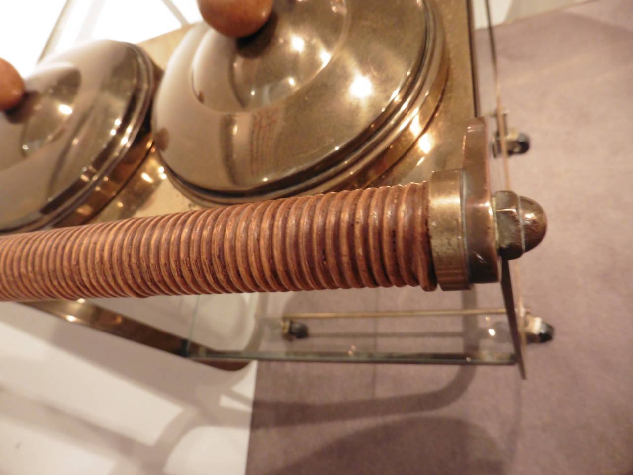 American Bronze Drinks Trolley with Thermos Ice Buckets, circa 1940 5