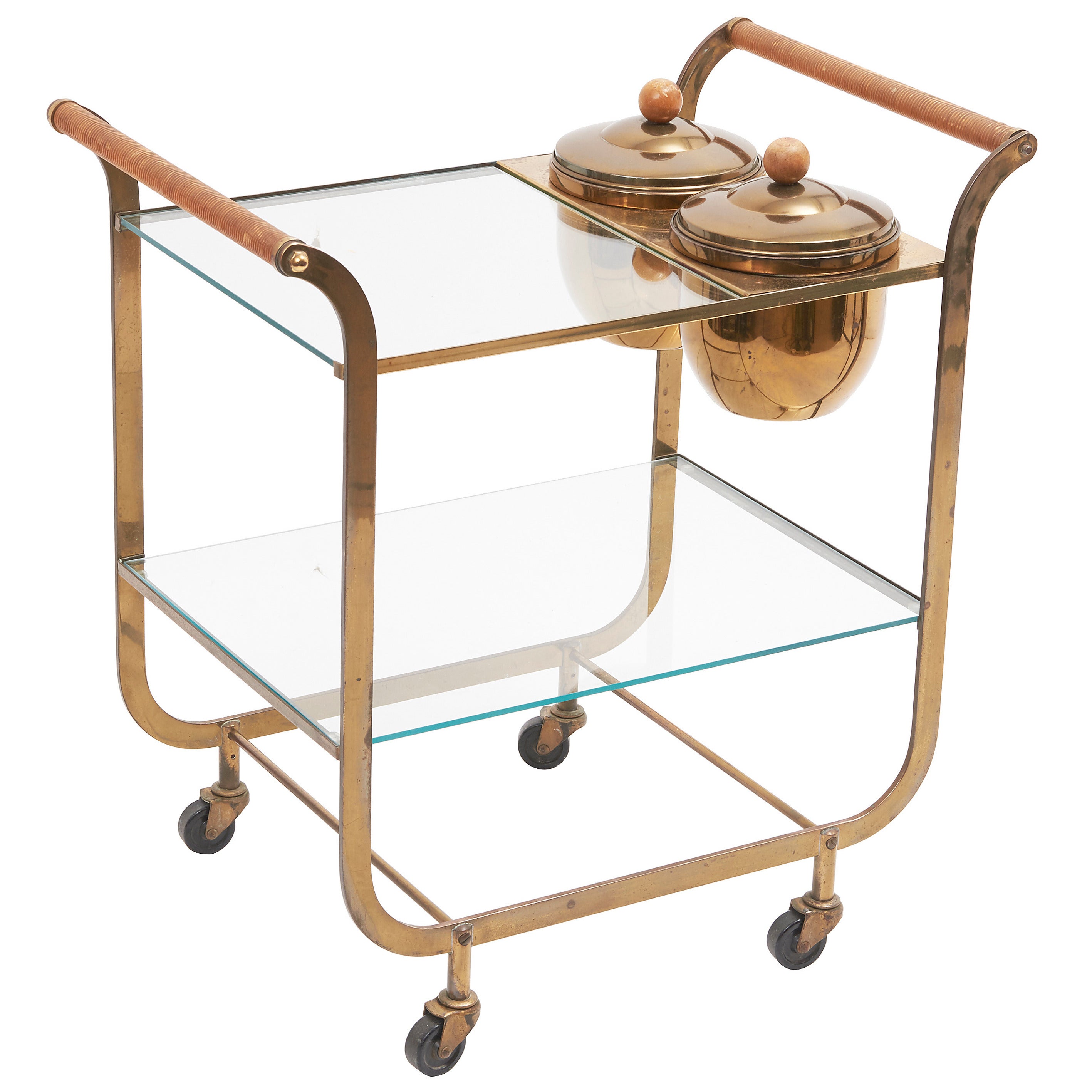 American Bronze Drinks Trolley with Thermos Ice Buckets, circa 1940