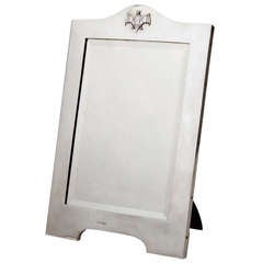 Edwardian Silver Framed Dressing Table Mirror with Bat Motif c.1890