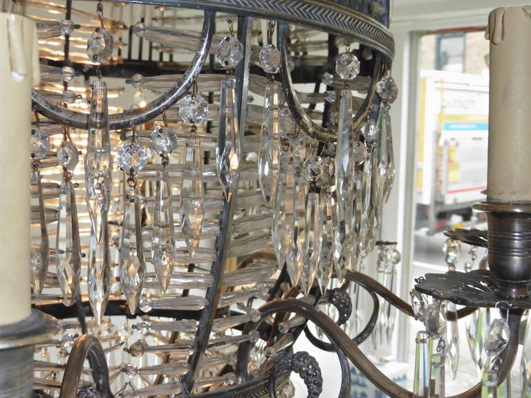 Baltic Silvered Bronze “Montgolfier” Style Chandelier, circa 1900 In Good Condition In London, GB
