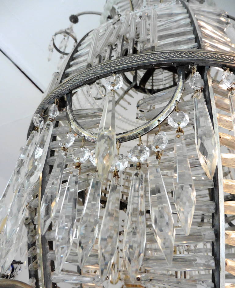 20th Century Baltic Silvered Bronze “Montgolfier” Style Chandelier, circa 1900