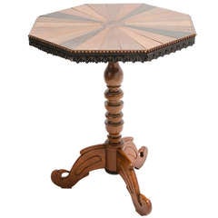 Anglo-Ceylanese Octagonal Specimen Wood Top Side Table,  c.1860