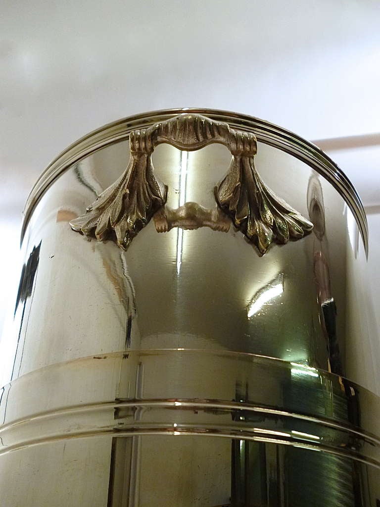 Mid-20th Century French Silver Plate Champagne Buckets on Stands c.1950
