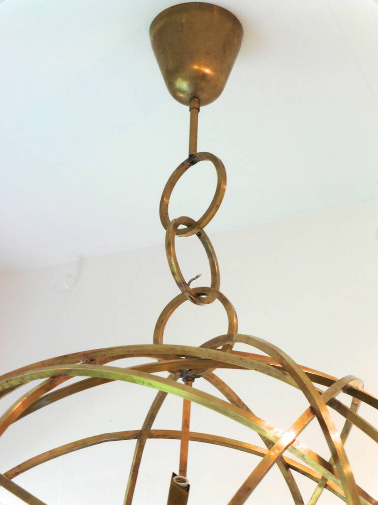 Pair of Italian Globe Hanging Lights, circa 1990
