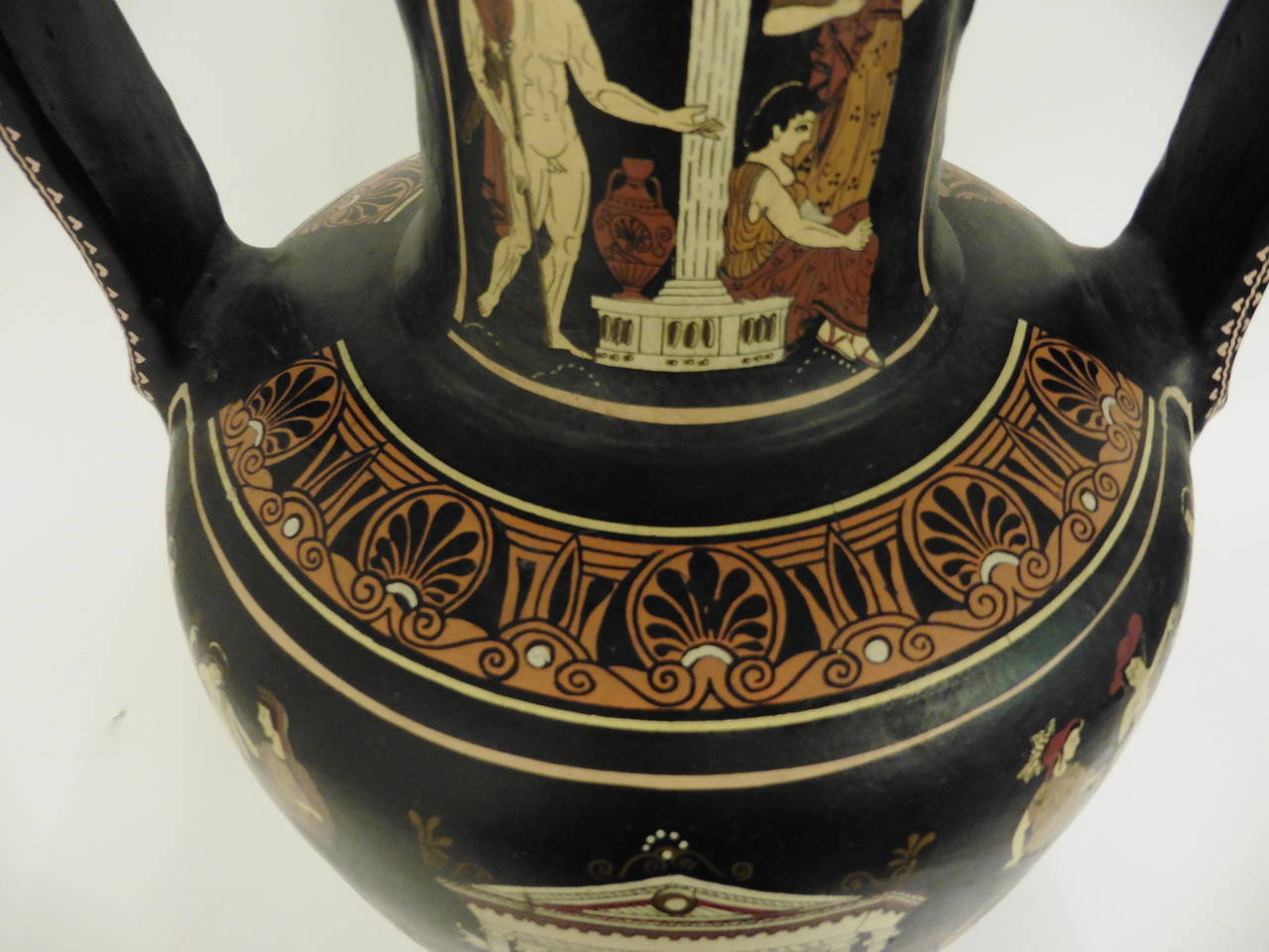 Large 20th Century Greek Terracotta Amphora Vase 1