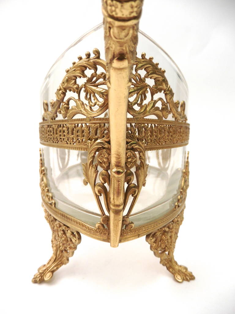 French Ormolu and Glass Oval Footed Bowl, circa 1890 3