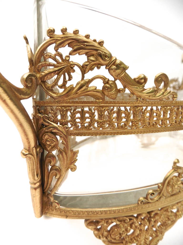 French Ormolu and Glass Oval Footed Bowl, circa 1890 1