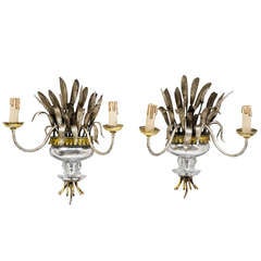 Pair of Italian Early 20th Century Bagues Style Wall Sconces