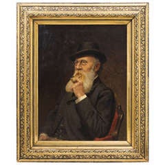 Portrait of a Characterful Gentleman Smoking his Pipe - Signed Henri Deivins '94 4