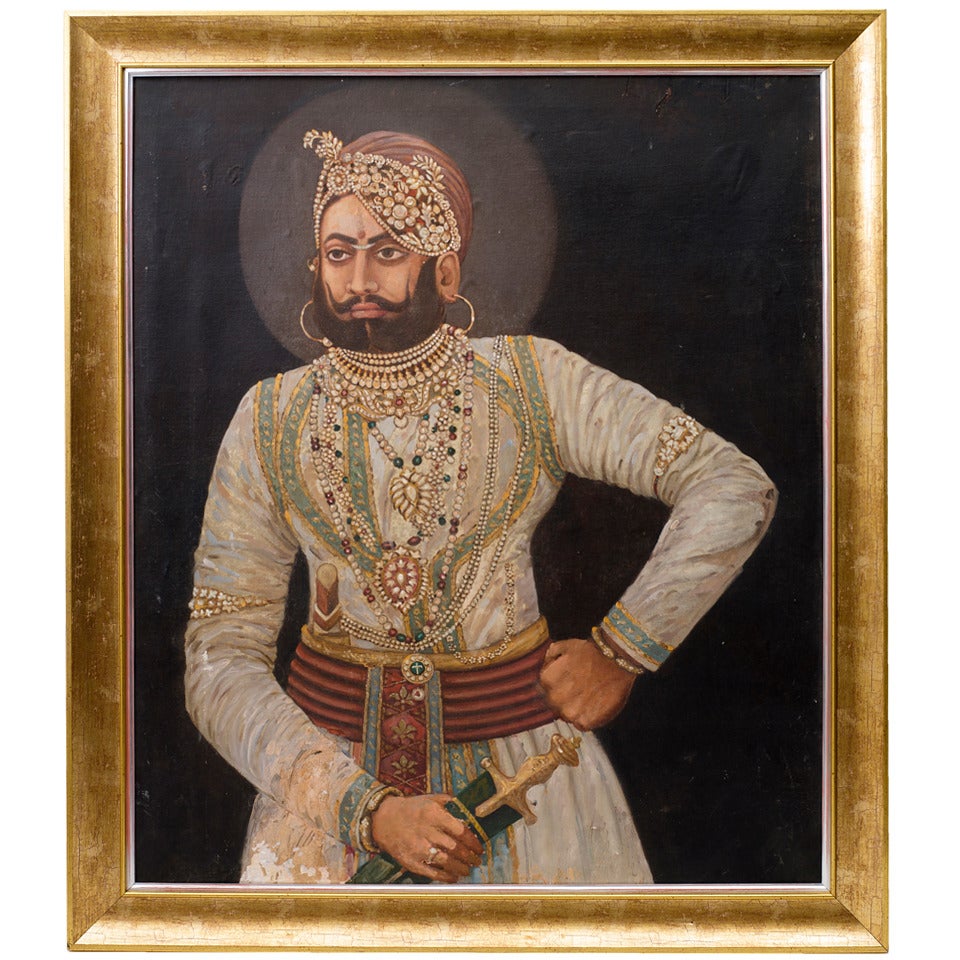 Indian Painting of a Maharaja from Malerkotla, Punjab c.1920