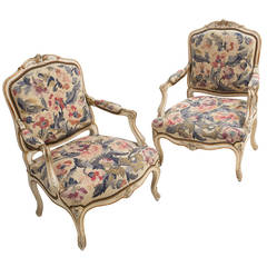 Pair of French Louis XV Style 'Fauteuils a la Reine' Armchairs, circa 1920