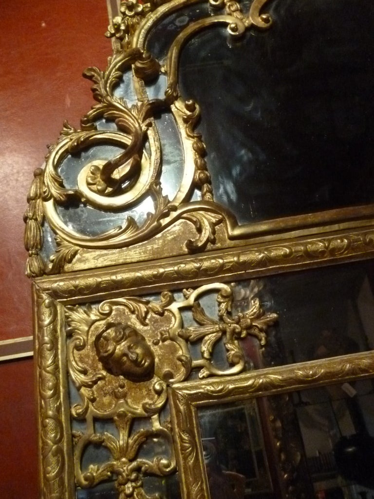 French Giltwood Regence Mirror 