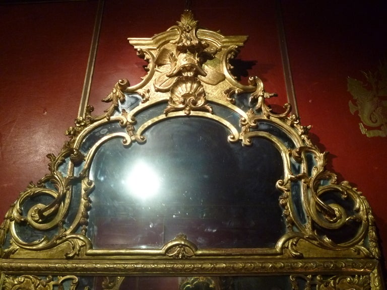 French Giltwood Regence Mirror 