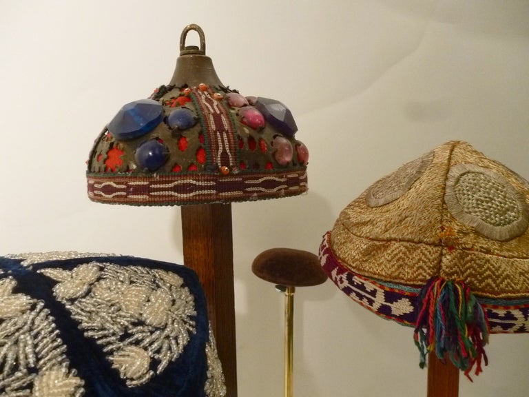 Collection of 13 Traditional Hats from Uzbekistan and Turkmenistan In Good Condition In London, GB