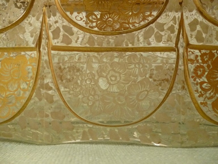 19th Century Rare Bohemian Domed Gilt Decorated Glass Casket c.1880