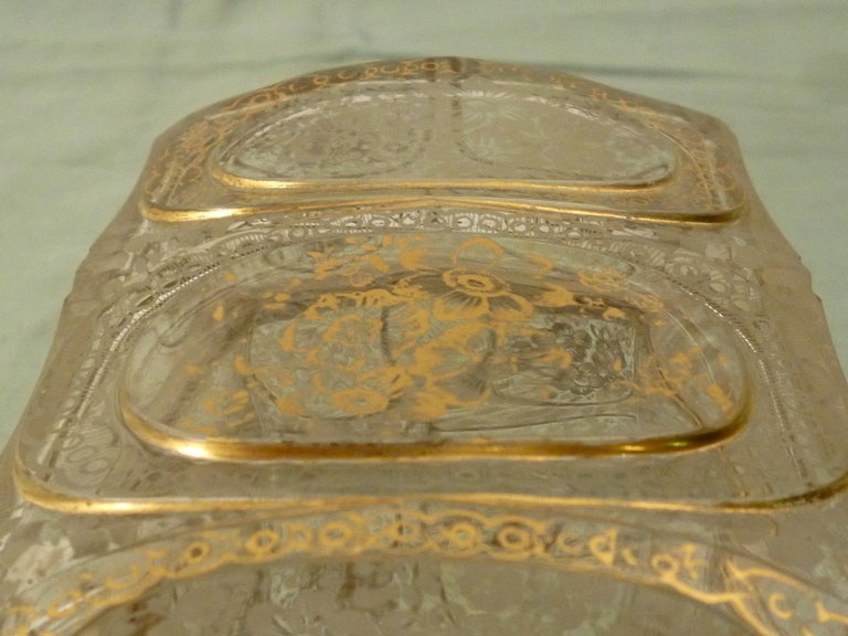 Rare Bohemian Domed Gilt Decorated Glass Casket c.1880 4