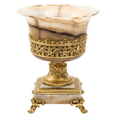 French Napoleon III Ormolu-Mounted Onyx Urn, circa 1880