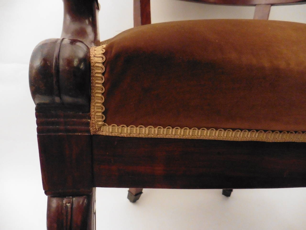 French Louis Philippe Mahogany Tub Back Desk Chair, circa 1860 1