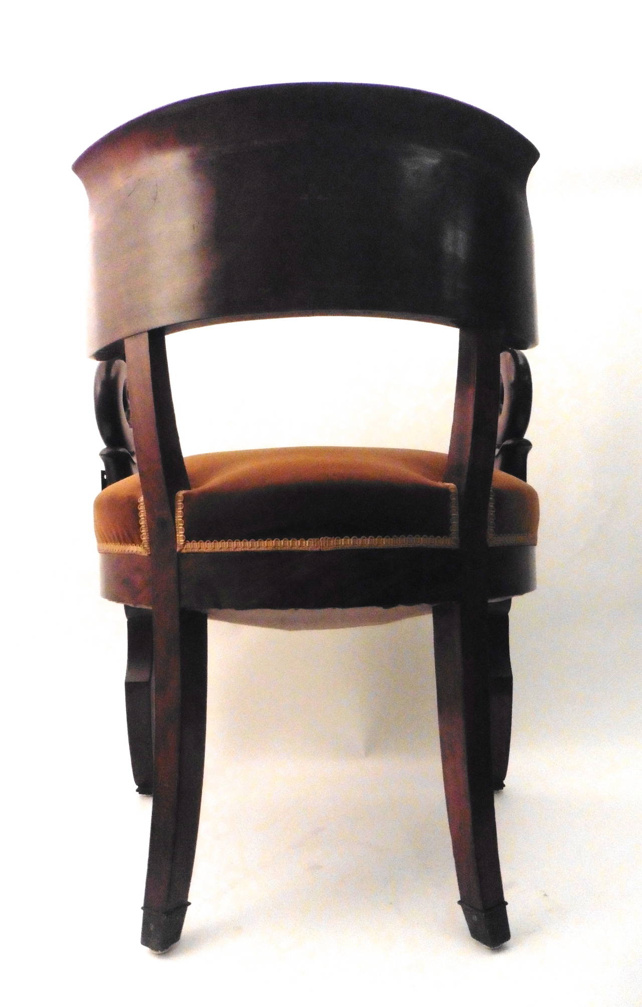 French Louis Philippe Mahogany Tub Back Desk Chair, circa 1860 5