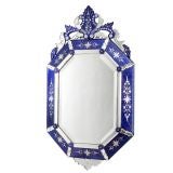 Blue Glass Octagonal Venetian Mirror