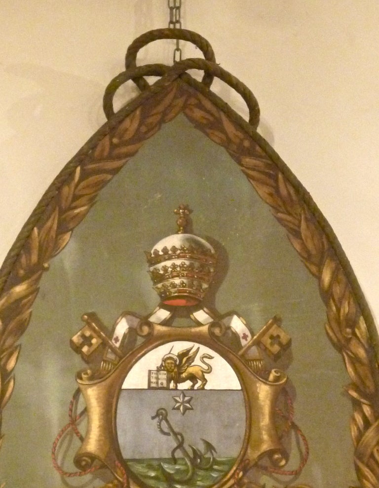 Rare and Unusual Painted Armorial Papal Shield for Pope Pius X 1